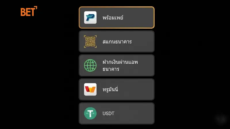 ช่องทางการเติมเงินยอดนิยมที่รองรับ